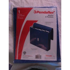 NEW 1 Letter Size Pendaflex Wallet 6 Pockets Blue Secures Contents Expands Files